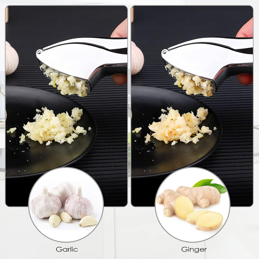 Fousenuk Knoblauchpresse, Garlic Press (Kein Schälen Notwendig) Bequem und Leicht Zu Reinigen Knobla
