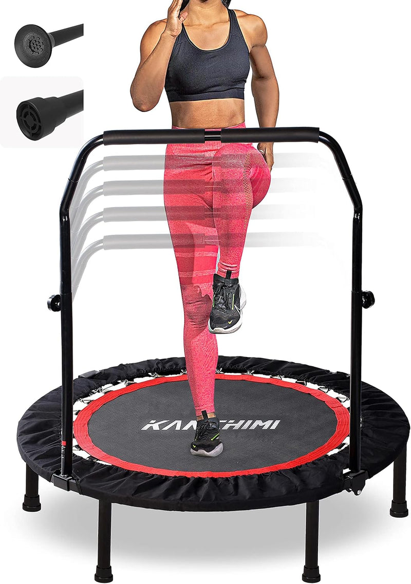 Kanchimi Faltbar Mini Fitness Indoor Exercise Workout Rebounder Sport Trampolin mit Griff 40 inch（10