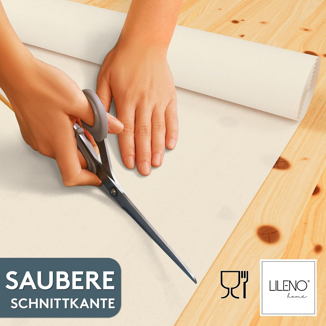 LILENO HOME Tischdeckenrolle 1,10 x 25 m - Tischdecke Creme aus Vlies - Stoffähnlich, abwaschbare Ti
