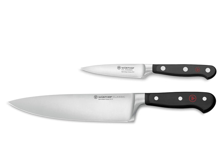 WÜSTHOF Classic Messersatz mit 2 Messern, Schwarz,silber Koch- und Gemüsemesser, Koch- und Gemüsemes