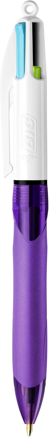 BIC 4 Farben Kugelschreiber Set 4 Colours Grip Fun, Pastell Farben, 12er Pack, Ideal für das Büro, d