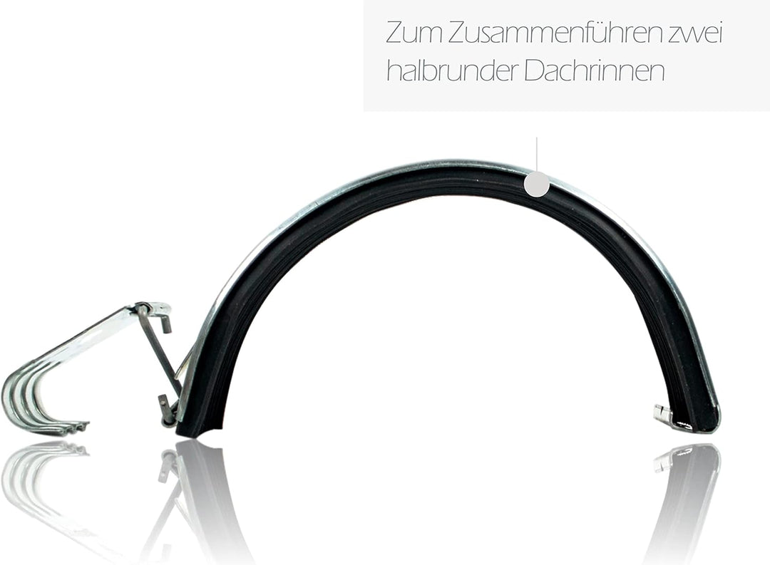 Zink Rinnenverbinder für 33er Dachrinne inkl. Wulstverbinder und Schnappverschluss mit EPDM Dichtung