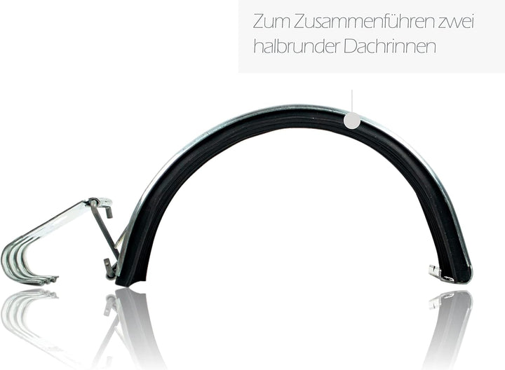 Zink Rinnenverbinder für 33er Dachrinne inkl. Wulstverbinder und Schnappverschluss mit EPDM Dichtung