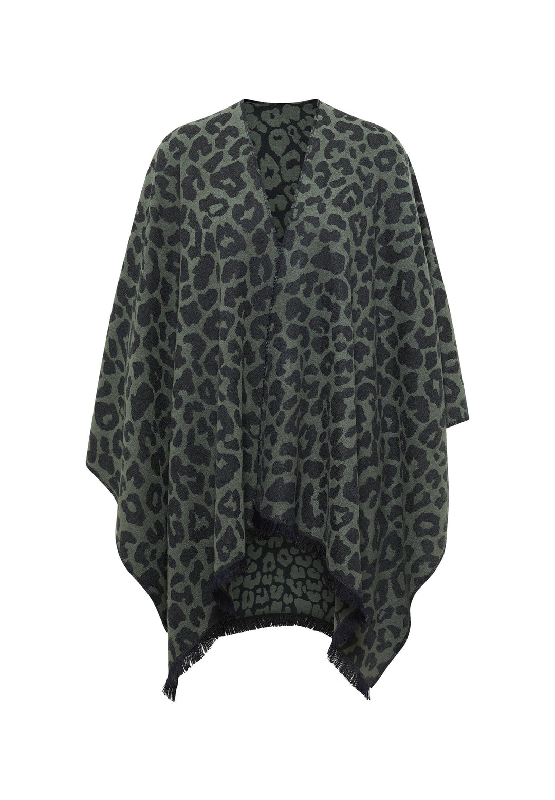 Cecil Cape mit Leo-Muster dried olive green A