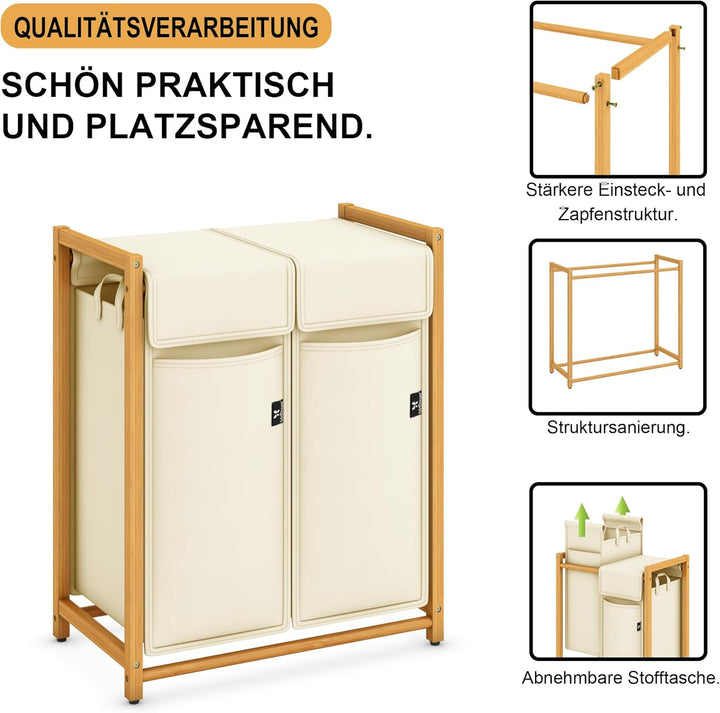 AdelDream 100L 2 Fächer Pfandflaschen Sammelbehälter Gross Pfandflaschen Aufbewahrung Behälter für l