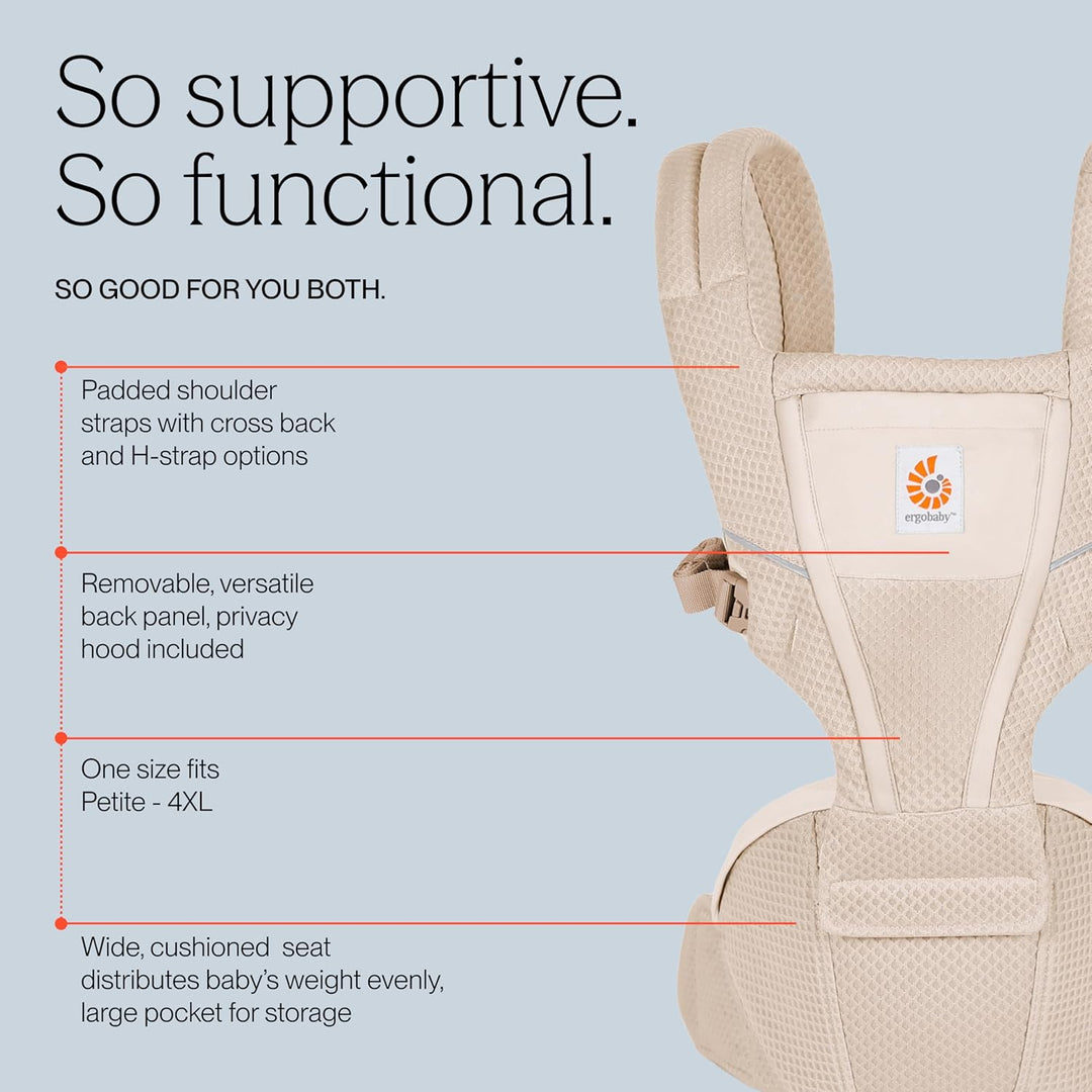 Ergobaby Alta Hip Seat Babytrage mit Babyhüftsitz für Babys und Kleinkinder ab 4 Monaten (5,5 kg - 2