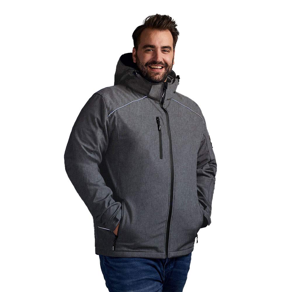 Softshell Jacke Plus Size Herren, Grau-Melange, XXXL
