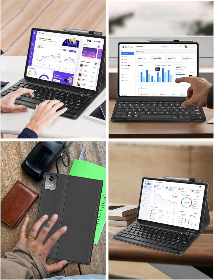 Tastatur Hülle für Lenovo Tab K11 Plus 11.45 Zoll 2024, Mit kabelloser Bluetooth-Tastatur mit Touchp