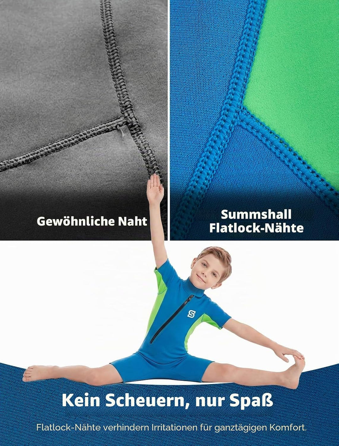 Neoprenanzug Kinder，2MM Neopren Shorty Wärmender Badeanzüge für Mädchen Jungen Thermal Taucheranzug