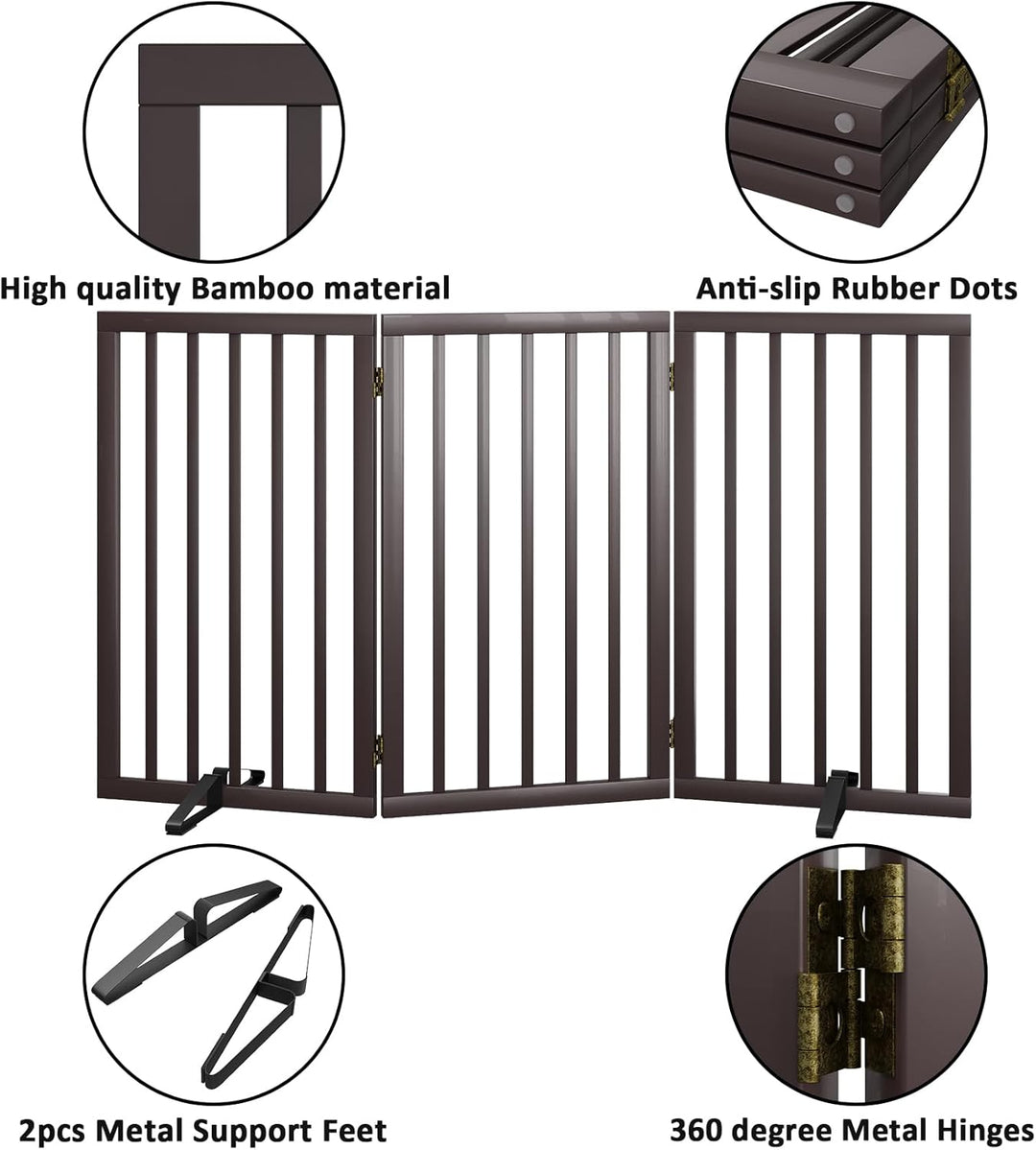 Freistehendes Hundegitter, Faltbares Hundebarriere für Tür,Treppen,Flur,Küche &amp; Schlafzimmer, Freist