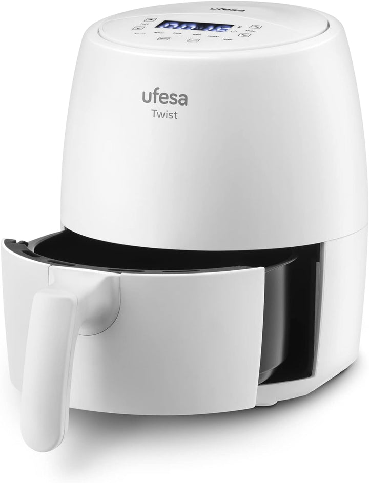 Ufesa Twist Heissluftfritteuse ohne Öl, 2L, Airfryer mit 6 Programme, 1200w, Zeitchaltuhr, Temperatu