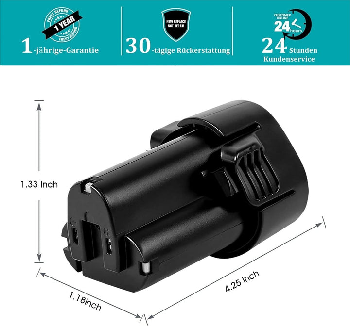 DSANKE 2 Stück BL1013 Akku 10,8V 3,0Ah Li-Ion Ersatzakku für Makita BL1013 BL1014 3,0Ah 10,8 Volt