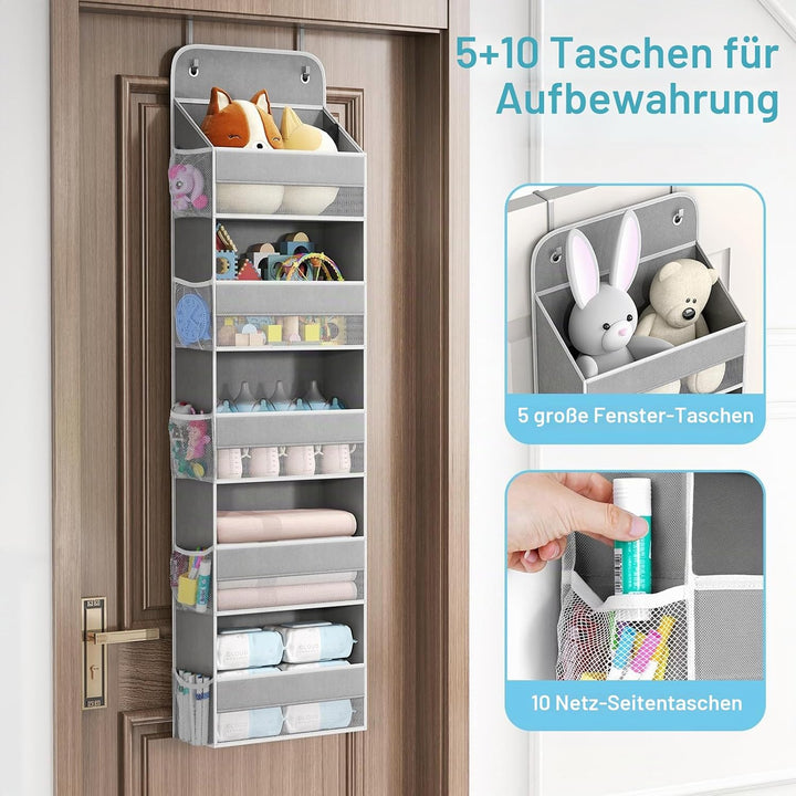 LAMU 5-Etagen Tür Organizer Hängend - Schwingungssicherer Schrank Organizer Hängend, Hintertür Aufbe