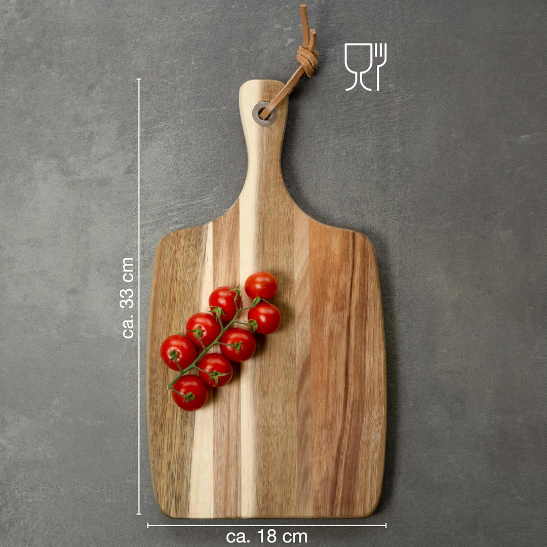 Moritz & Moritz 2x Schneidebretter Holz 33x18cm - Holzschneidebretter aus massiver Akazie - Servierb