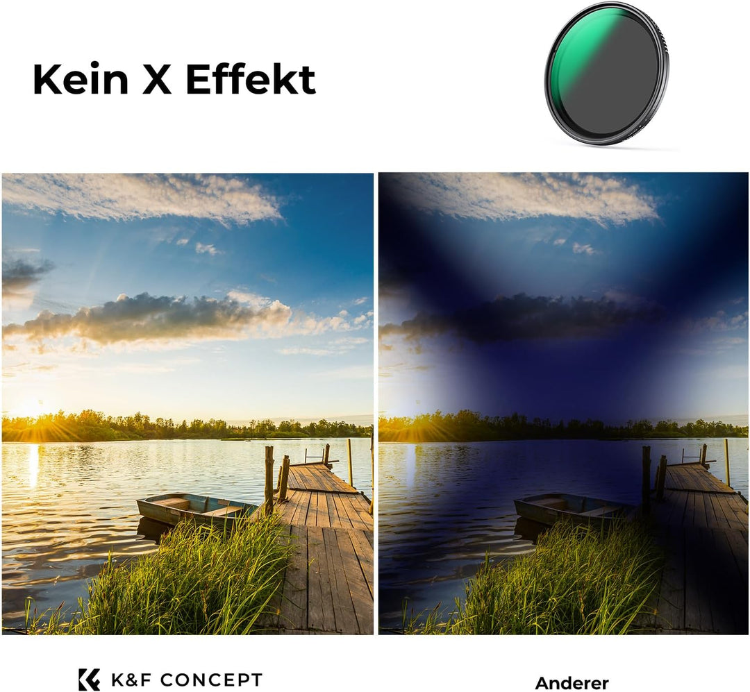 K&F CONCEPT Nano-D Serie ND Filter 55mm Variabler Graufilter ND2-32 (1-5 Blendenstufen), 55mm