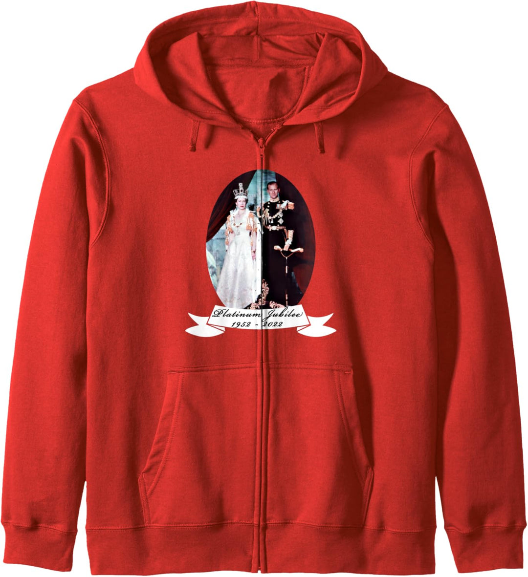 Vintage Queens Krönung Platinjubiläum 70. Feiern Kapuzenjacke