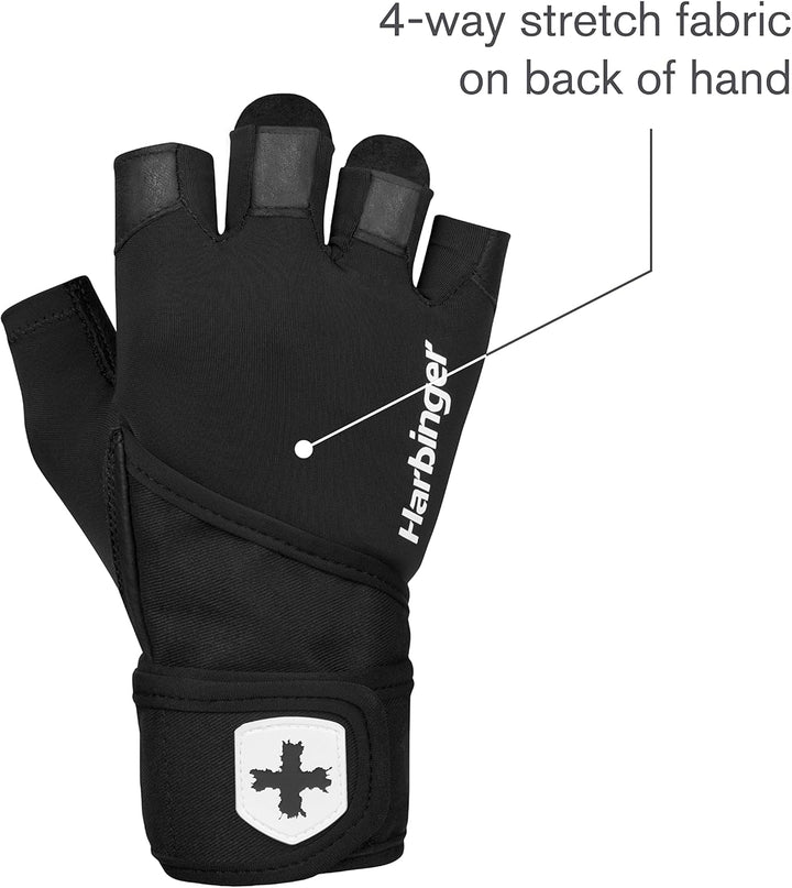 Harbinger Pro Wristwrap Handschuhe, Hebehandschuhe für diejenigen, die Flexibilität und Atmungsaktiv