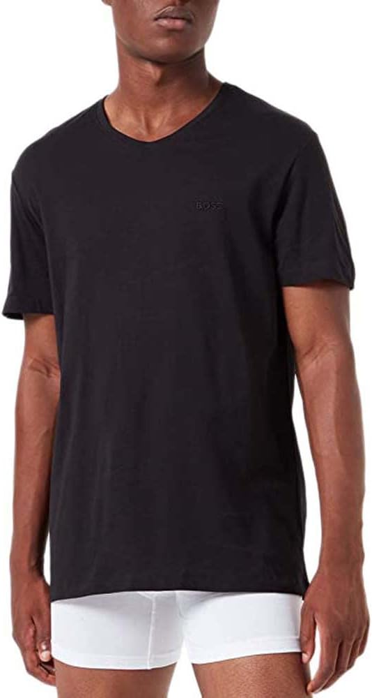 BOSS Herren Business Kurzarm Shirt T-Shirt 2P CO 2er Pack M New - Black1, M New - Black1