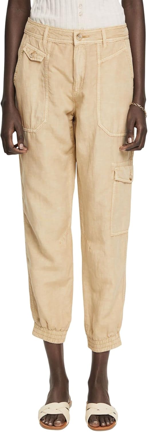 ESPRIT Damen Hose 30 285/Sand, 30 285/Sand