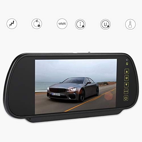 7 Zoll Auto Rückspiegel Display, 800x480 HD LED Einparkhilfe Bildschirm Monitor für VCD/DVD/GPS/Auto