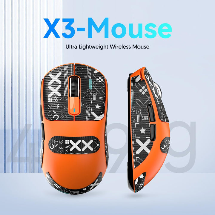 ATTACK SHARK X3 49g Superlight Mouse with Tape, PixArt PAW3395 Gaming Sensor, BT/2.4G Wireless/Wired