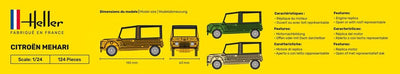 Heller 56760 Citroen Mehari (Version 1) Modellbausatz, grau