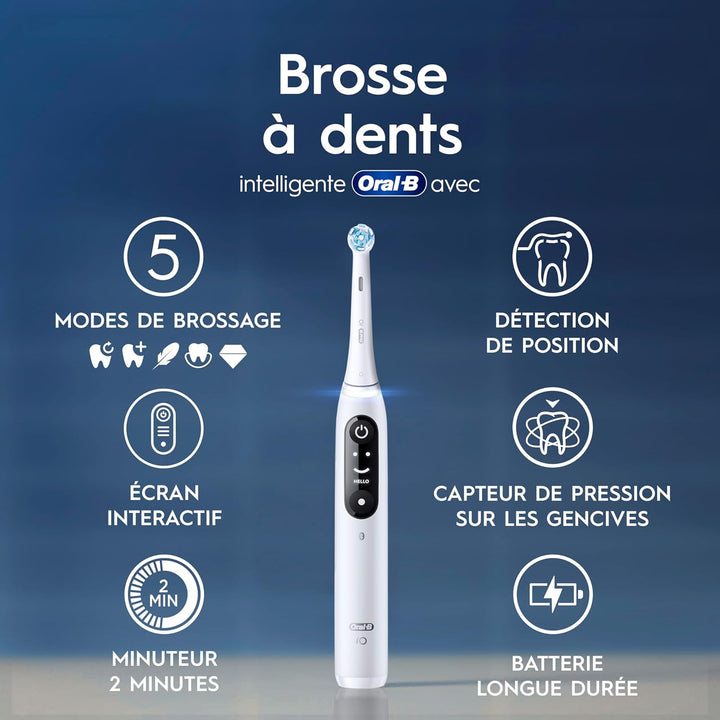 Oral-B iO 6N Elektrische Zahnbürste, Weiss, Reiseetui