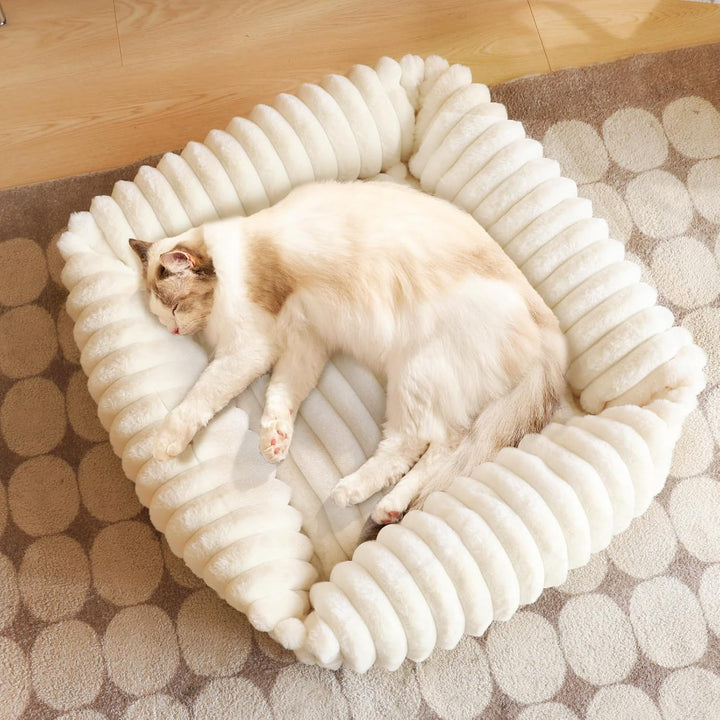 XIAPIA Katzenbett Flauschig Washbar 63x53x18 cm, Plüsch Katzen Schlafplatz Weich und Warm für Katzen