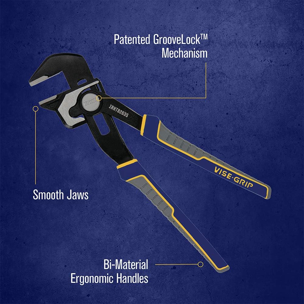 IRWIN VISE-GRIP Verstellbare Zange, Sanitär, Nut und Feder, 20,3 cm (8 Zoll) (IRHT82635) 8-Inches, 8