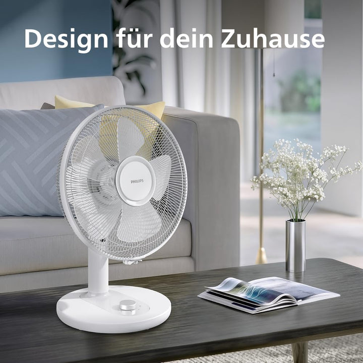 Philips Tischventilator 1000 Series, Leistungsstark & Leise, 35 dB(A), 3 Geschwindigkeiten, Klein, D