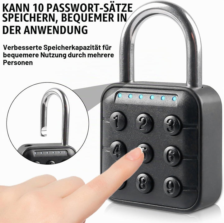6 Stellig Schwer Zahlenschloss, Vorhängeschloss mit Zahlencode, IP67 Wasserdicht Hohe Sicherheit Loc