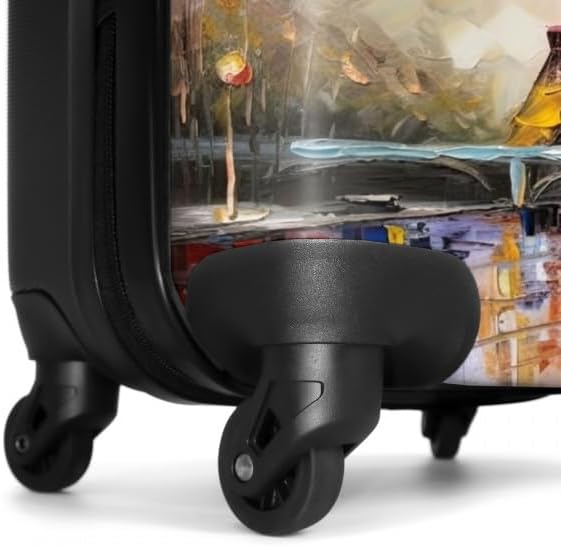 NoBoringSuitcases.com® Koffer Handgepäck Trolley Rollkoffer Kleine Reisekoffer mit 4 Rollen - Eiffel