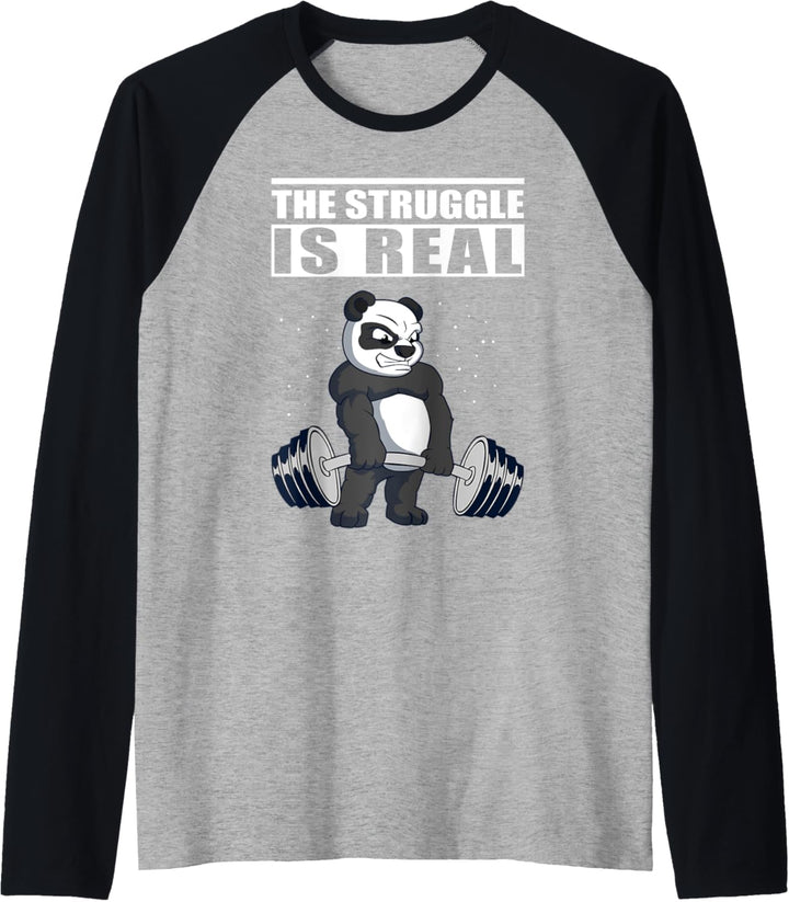 Fitness – Panda Kreuzheben – Gym & Gewichtheben Raglan