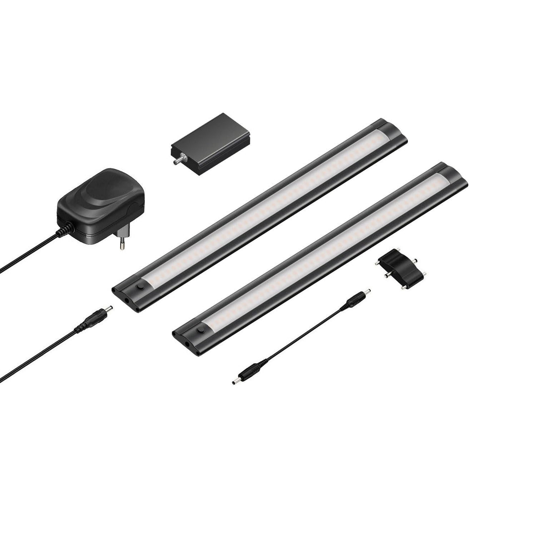 ledscom.de Smarte LED Unterbau-Leuchte SIRIS schwarz matt mit WLAN-Controller flach, Smart-Home, Ale