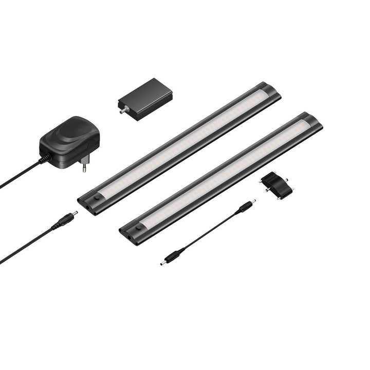 ledscom.de Smarte LED Unterbau-Leuchte SIRIS schwarz matt mit WLAN-Controller flach, Smart-Home, Ale