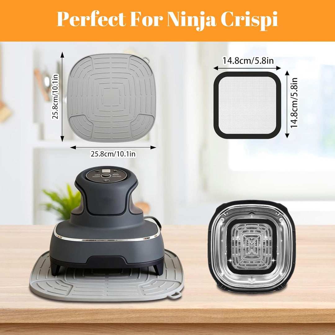 Airfryer Zubehör für Ninja CRISPi FN101EU, Inklusive1 Hitzebeständige Magnetische Spritzschutze Pass