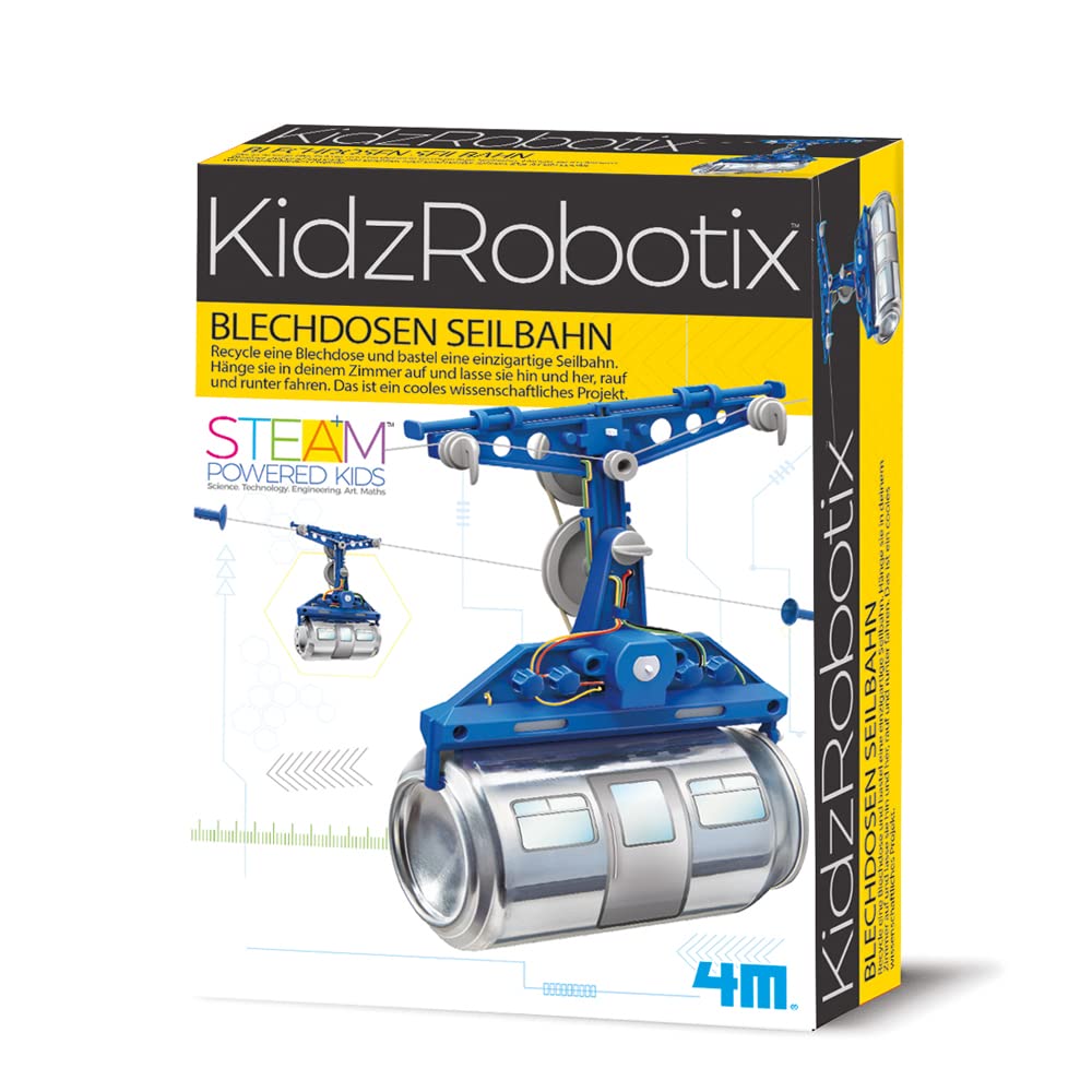4M Blechdosen Seilbahn KidzRobotix - Konstruktionsbausatz für Kinder ab 8 Jahren - Baue Deine eigene