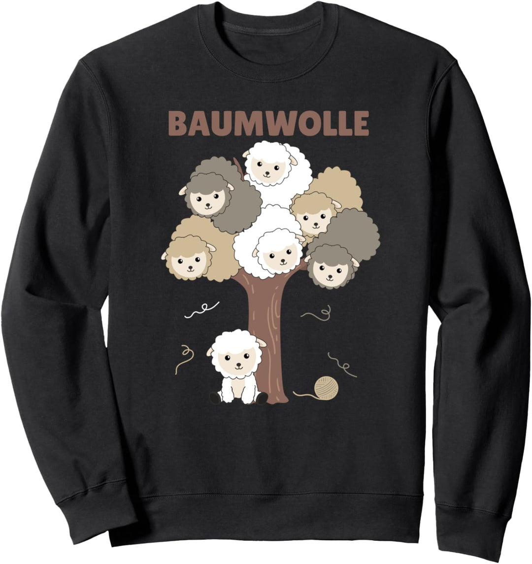 Baumwolle Schaf Wortspiel viele Schafe auf Baum süsse Schafe Sweatshirt