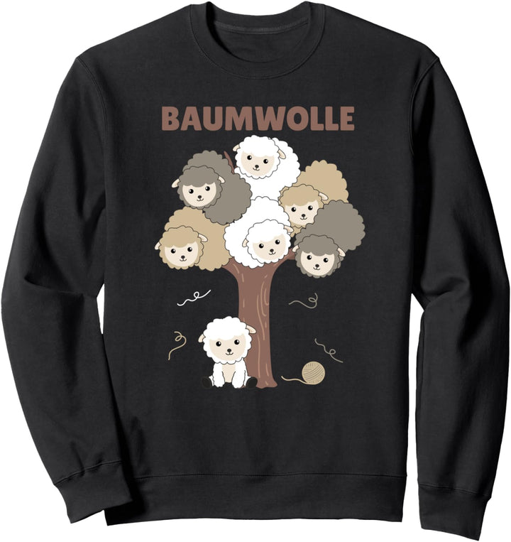 Baumwolle Schaf Wortspiel viele Schafe auf Baum süsse Schafe Sweatshirt