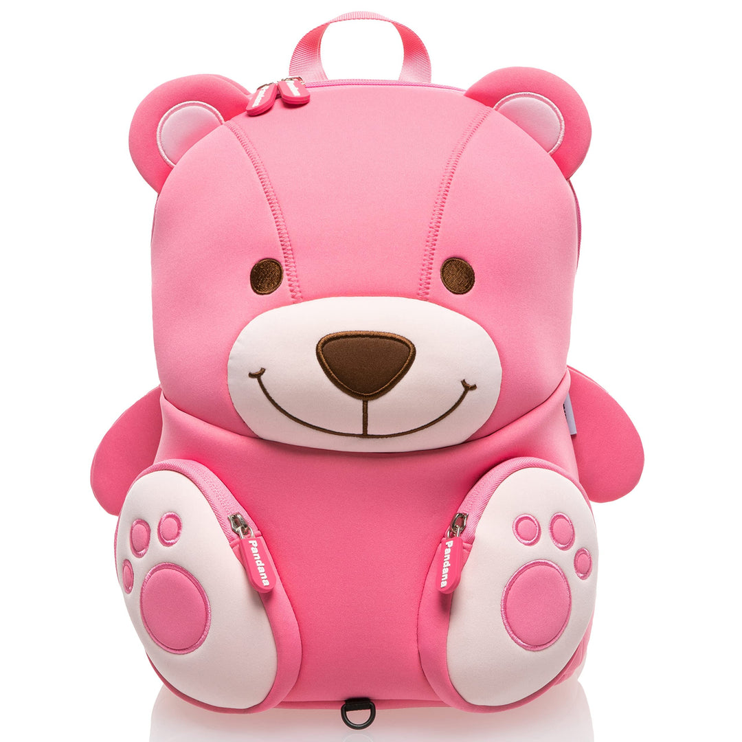 Pandana Grosser Kinderrucksack Bella Bär mit Brustgurt für Mädchen im Kindergarten oder Kita aus iso