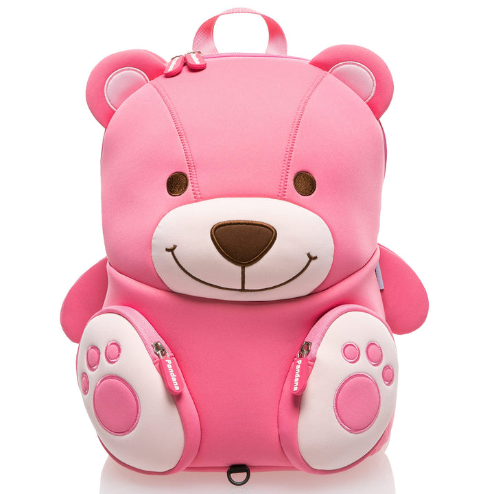 Pandana Grosser Kinderrucksack Bella Bär mit Brustgurt für Mädchen im Kindergarten oder Kita aus iso