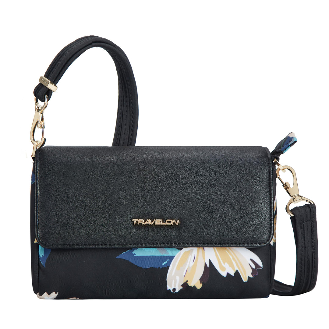 Travelon Addison Gürteltasche, Diebstahlschutz, umwandelbar, mit Blumenmuster, Einheitsgrösse Multic