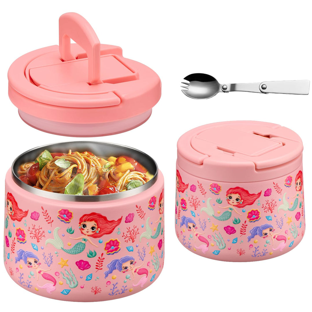 Itslife Thermobehälter für Essen 420ml, Warmhaltebehälter Essen Edelstahl mit Deckel und Löffel, The