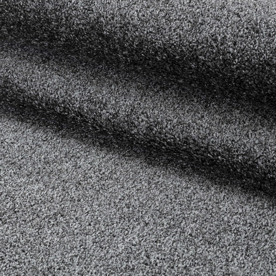 Carpetsale24 Teppich 200x290 cm Grau, Kurzflor, Einfarbig, Modern, Rechteckig, Pflegeleicht, rutschf