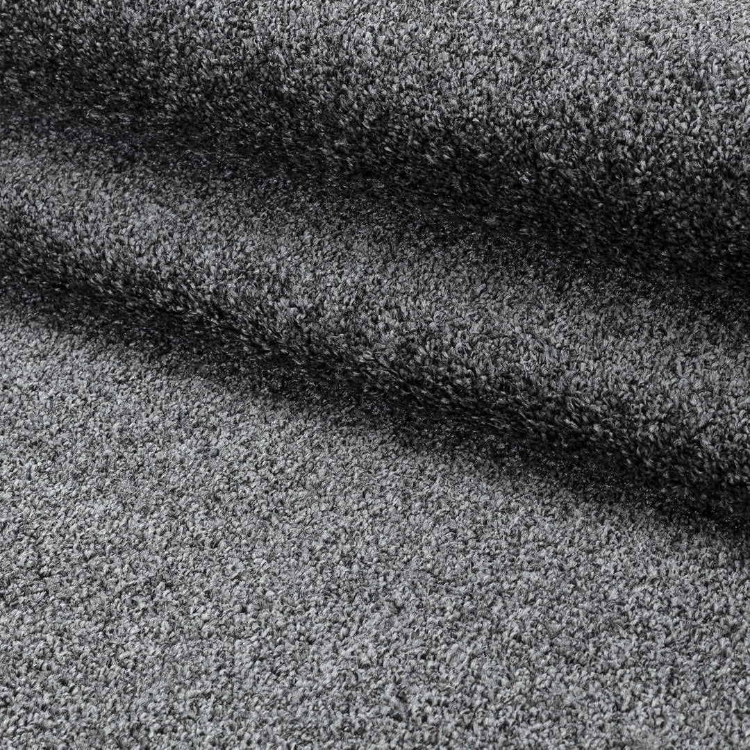 Wohnzimmer Teppich - Dichter Kurzflor, Einfarbig, Modern, Robust, Rechteckig und Rund - Grau, 60x100