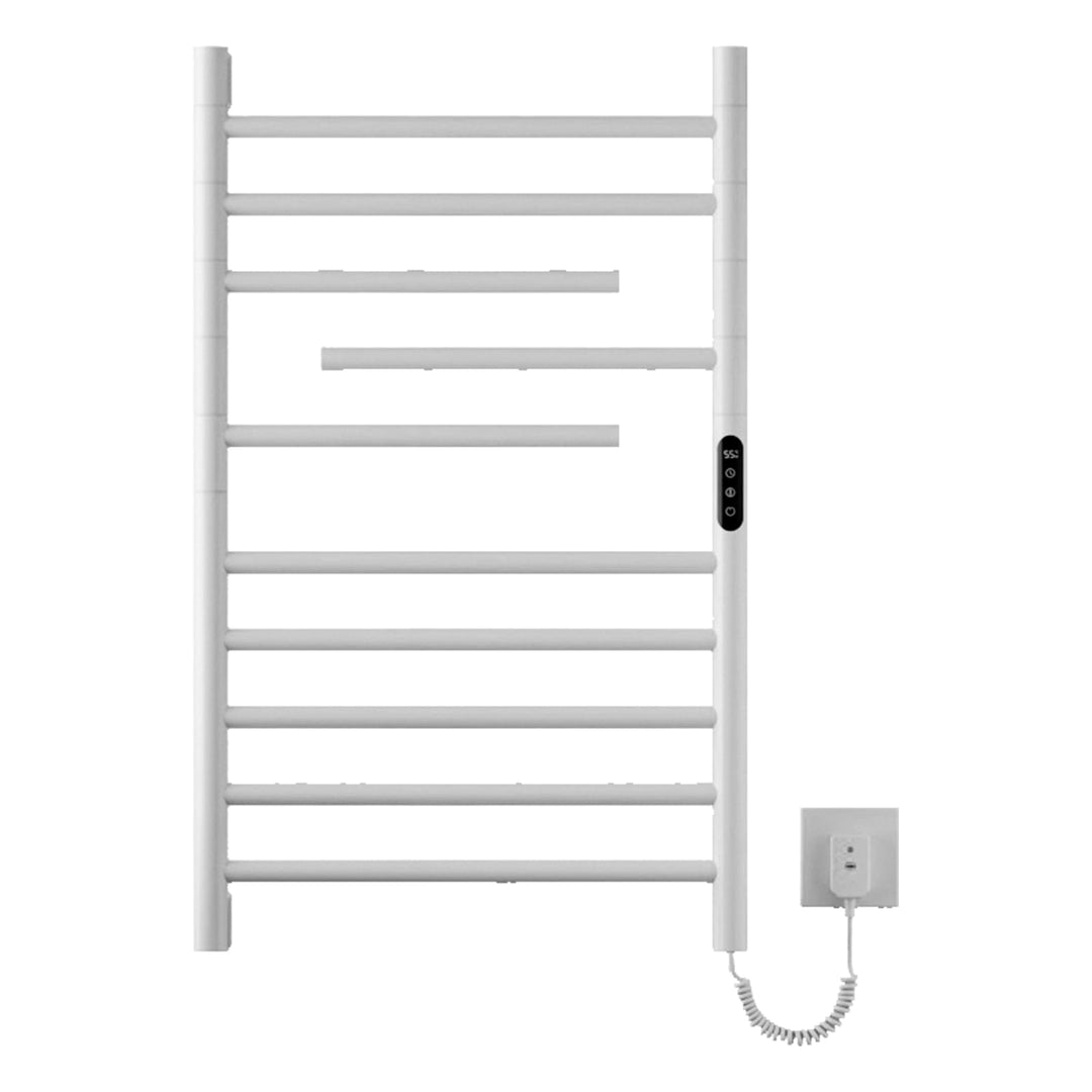 Handtuchheizkörper Elektrisch, 180°Drehung Handtuchwärmer 85 × 52cm, Weiss Handtuchheizkörper mit LE
