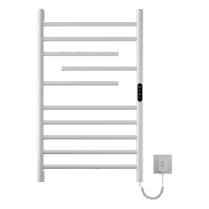 Handtuchheizkörper Elektrisch, 180°Drehung Handtuchwärmer 85 × 52cm, Weiss Handtuchheizkörper mit LE