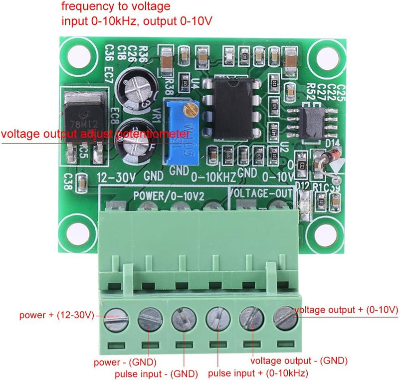 0-10KHz bis 0-10V Frequenz zu Spannungswandler Modul F/V Digital zu Analogplatine zum Schalten von S