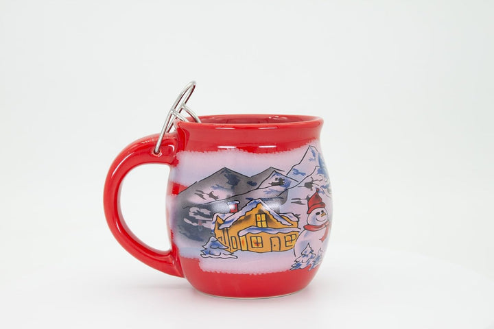 Feuerzangentasse 1er-Set, mit Rum, Rot/Winter - für Feuerzangenbowle Rot / Winter, Rot / Winter