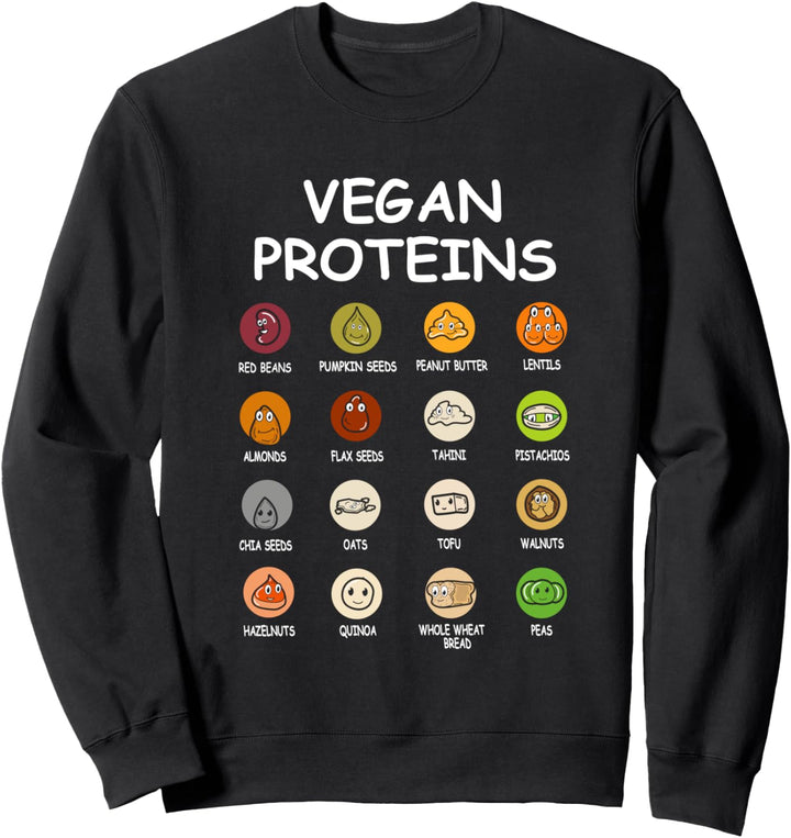 Vegan Protein Sources Vegetarier Vegetarisch Veganer Vegan Sweatshirt
